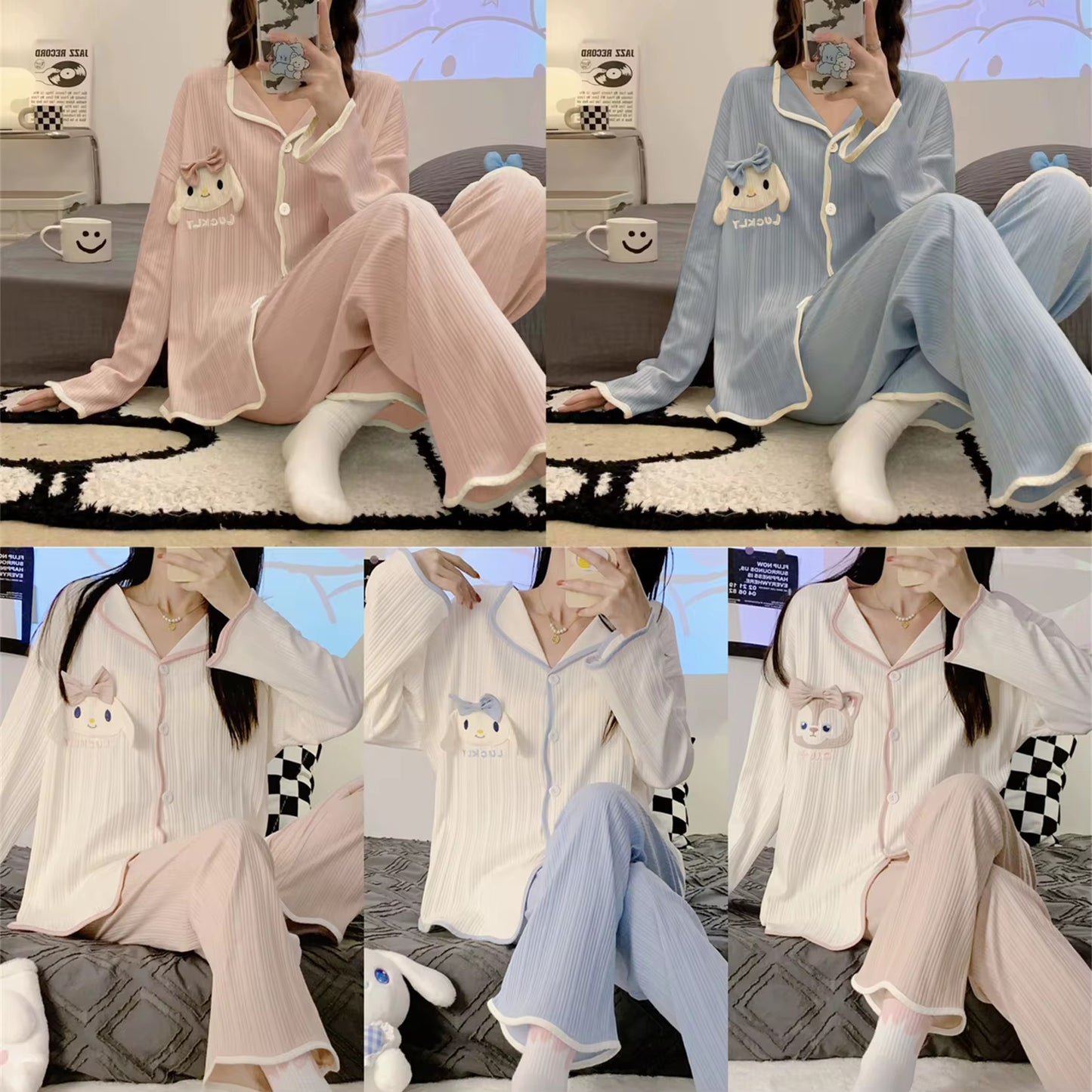 Women's long-sleeved pajamas