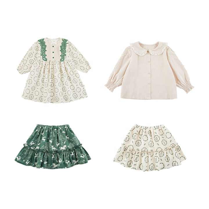 YOEHYAUL قميص وفساتين للأطفال من القطن 100% ملابس للفتيات الصغيرات مجموعات فساتين للأطفالYOEHYAUL 100% Cotton Baby Girls Shirt and Dresses Clothes Toddler Girls Dress Sets