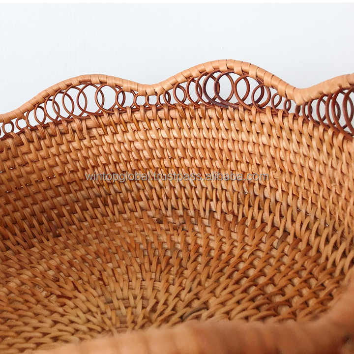 الجملة المنتج المنزلية الفضاء توفير الزخرفية الخضار الخشب المنزل سلة التخزين سلة من الخوص Wholesale Product Home Space Saving Decorative Vegetable Wood Home Storage Basket Wicker Basket