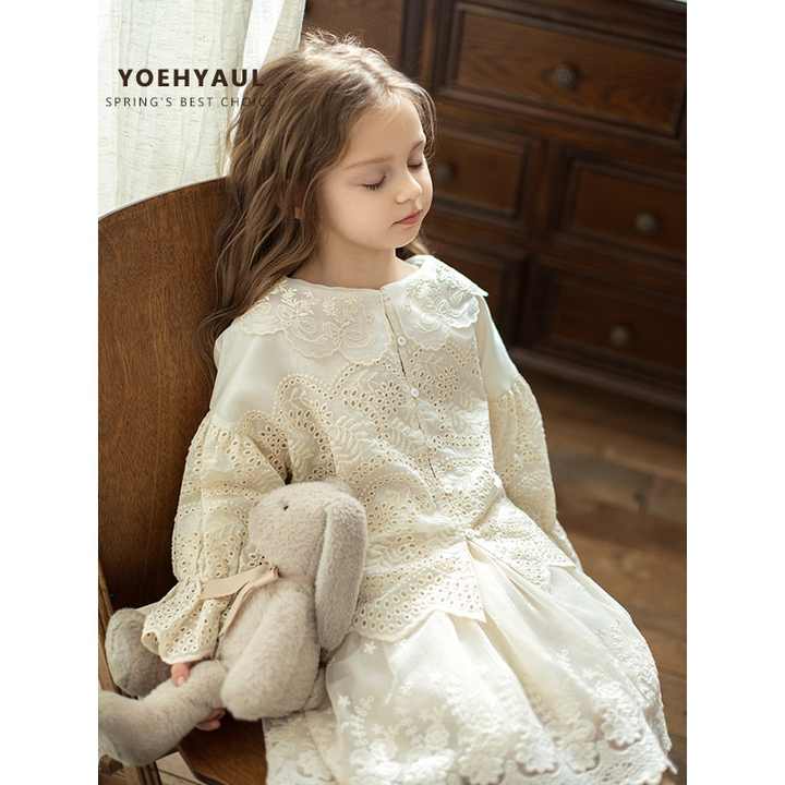 Toddler Kids Embroidery Cotton Princess Shirt 