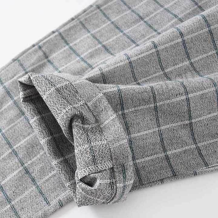 ملابس نوم رجالية منقوشة جديدة للربيع والخريف . New Men's Plaid Pajamas Spring and