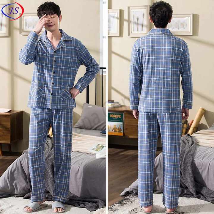 طقم بيجامة رجالي رخيص من القطن . Cheap Men's Cotton Pajama Set